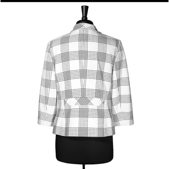 Talbots women’s jacket size 12 zip blazer coat black and white - Picture 5 of 15